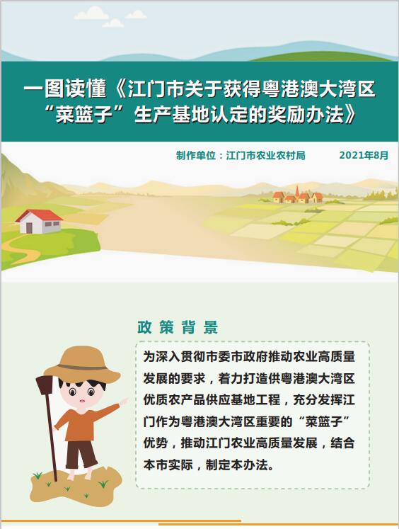 一圖讀懂《江門市關于獲得粵港澳大灣區“菜籃子”生產基地認定的獎勵辦法》.jpg
