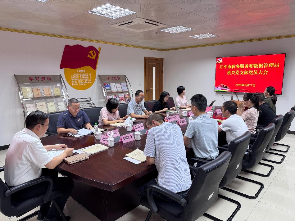 開平市政務服務和數據管理局機關黨支部完成換屆選舉工作